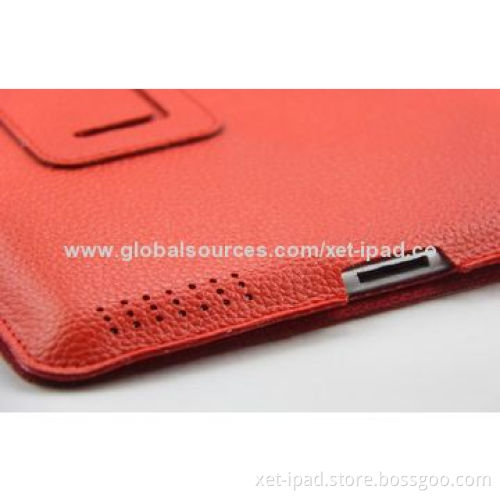 Stand Case/Magnetic Smart Cover for iPad 2, Made of Real Leather Material